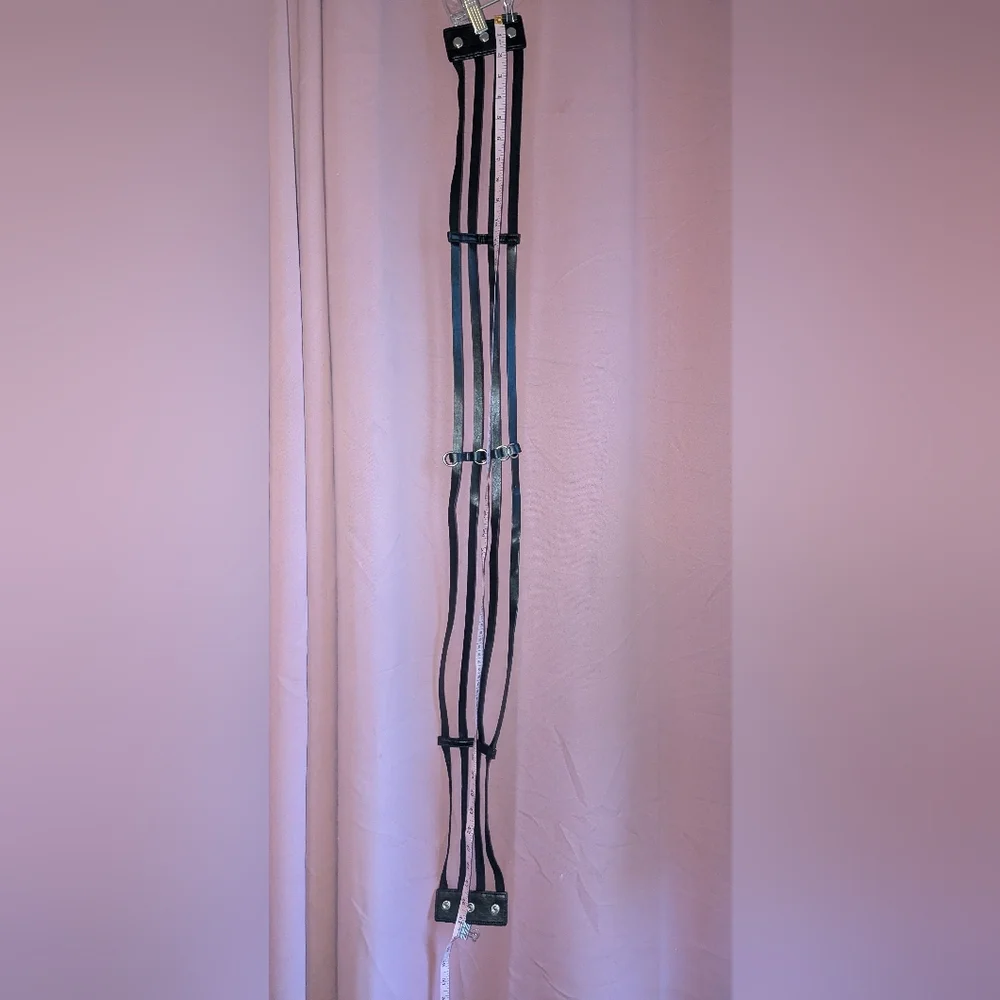 PLUS SIZE Black Caged Belt w/Snap Buttons 3x? - Picture 10 of 11